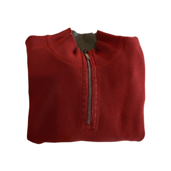 Tommy Bahama ¼ Zip Pullover Sweater Mens Size ?? Knit Burgandy See Measurements - Picture 6 of 6
